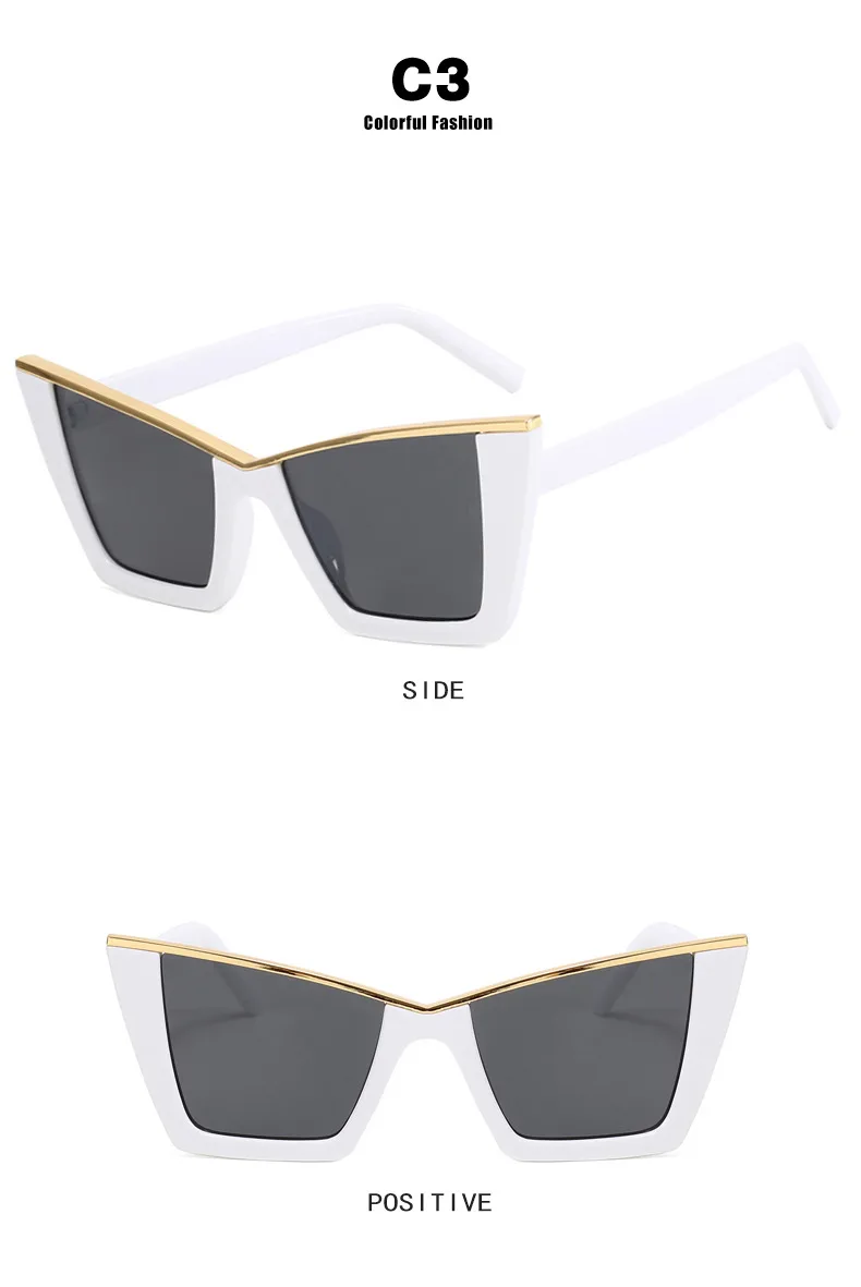 IG Style Punk Affordable Luxury Style Solid Color PC UV400 Protection Cat Eye Full Frame Glasses display picture 7