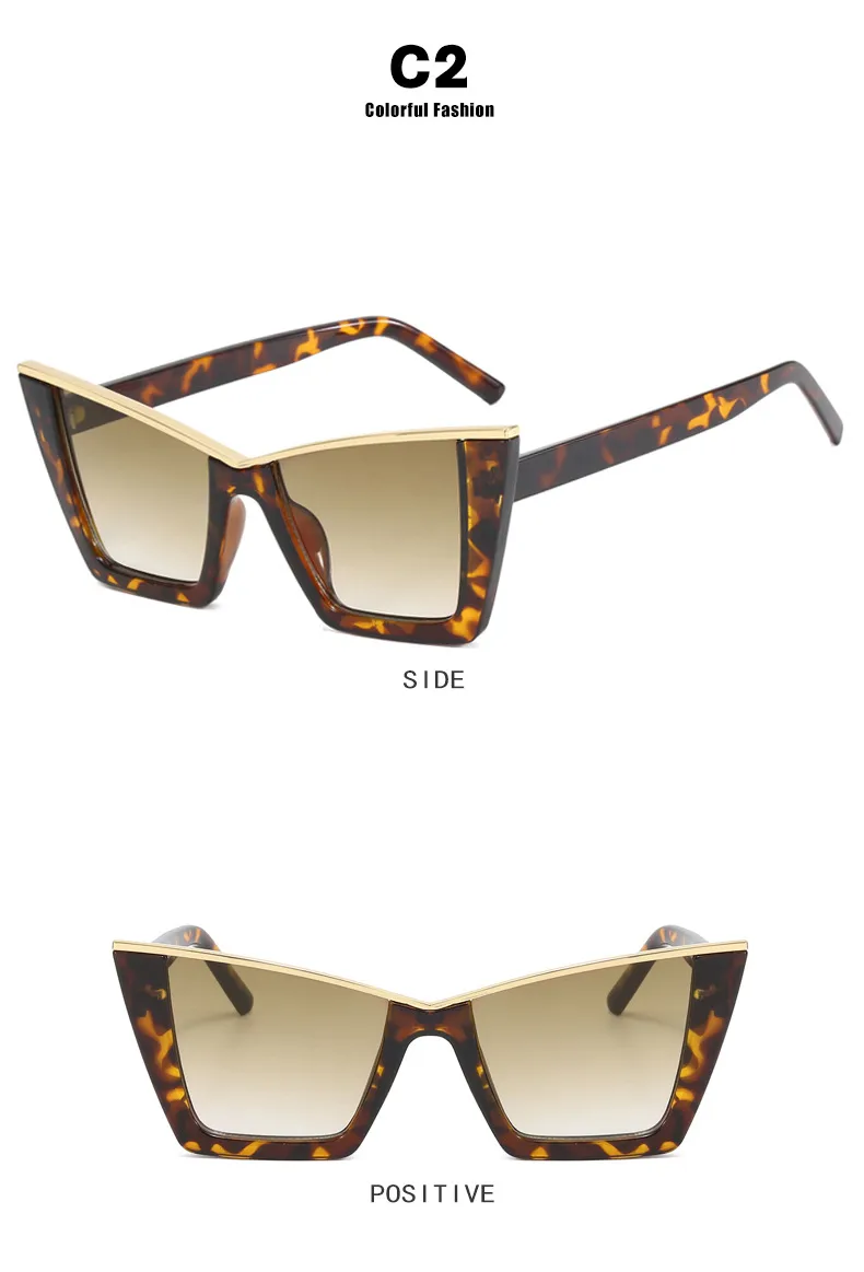 IG Style Punk Affordable Luxury Style Solid Color PC UV400 Protection Cat Eye Full Frame Glasses display picture 6