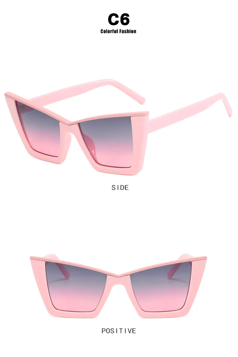 IG Style Punk Affordable Luxury Style Solid Color PC UV400 Protection Cat Eye Full Frame Glasses display picture 9
