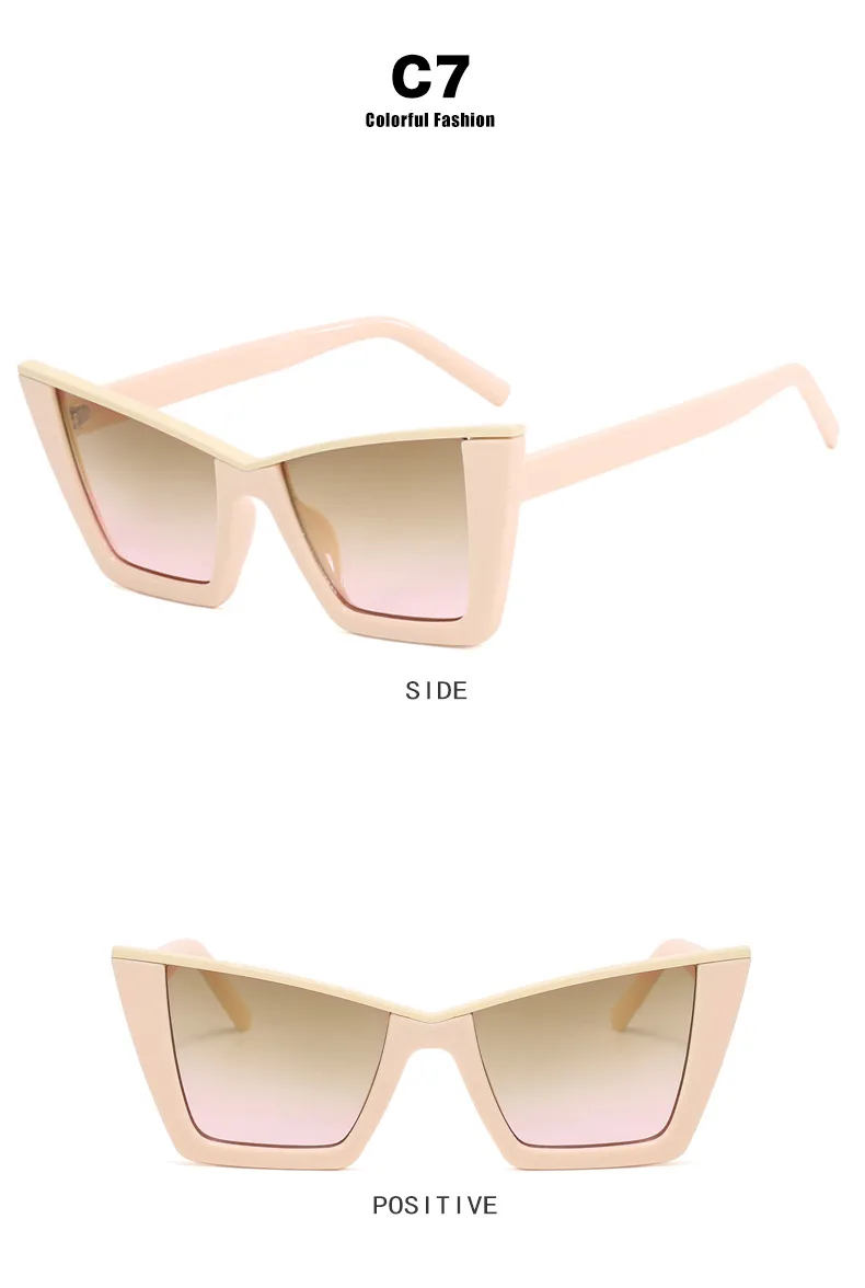 IG Style Punk Affordable Luxury Style Solid Color PC UV400 Protection Cat Eye Full Frame Glasses display picture 10