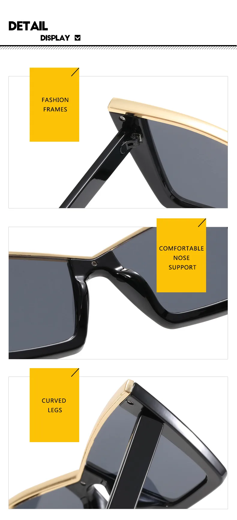 IG Style Punk Affordable Luxury Style Solid Color PC UV400 Protection Cat Eye Full Frame Glasses display picture 11