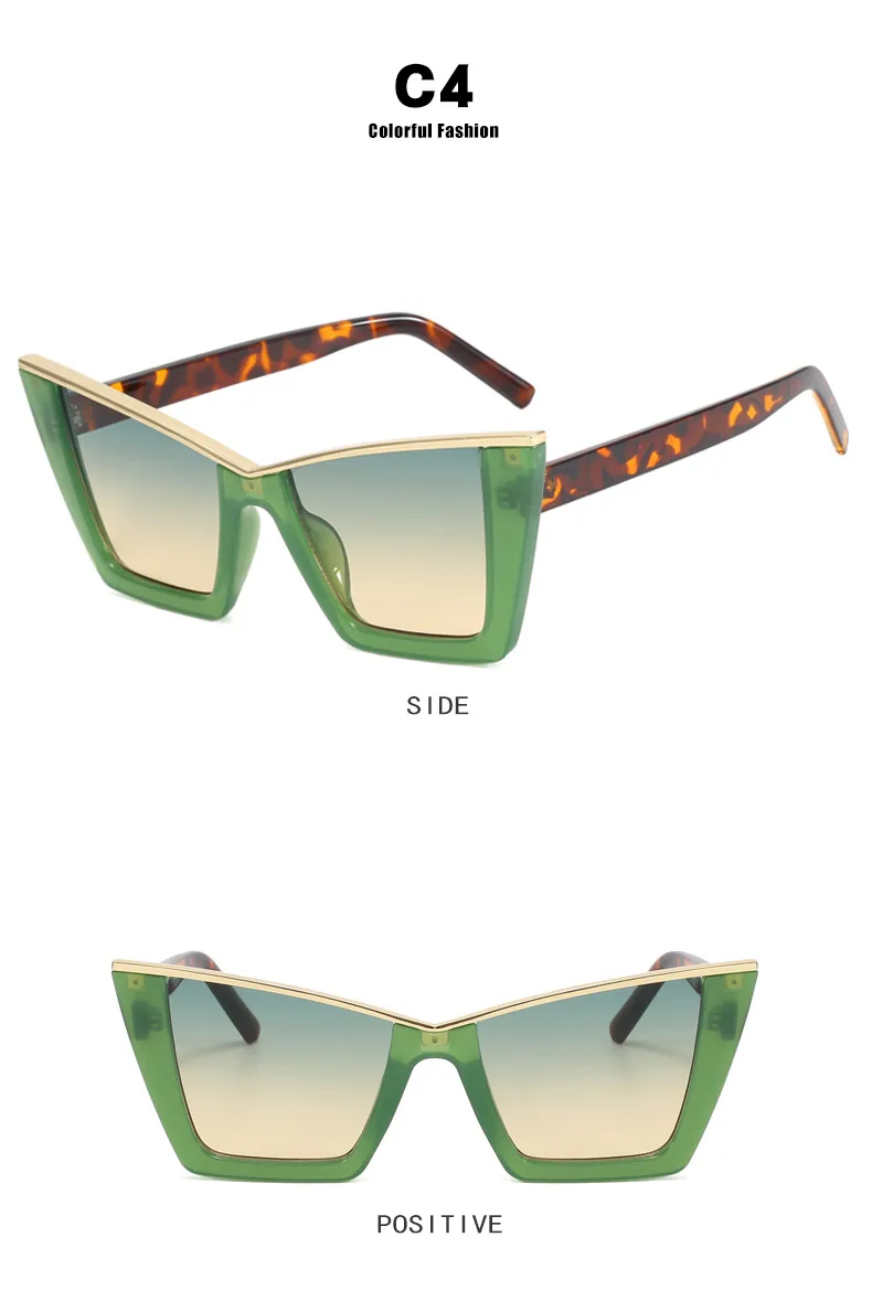 IG Style Punk Affordable Luxury Style Solid Color PC UV400 Protection Cat Eye Full Frame Glasses display picture 8