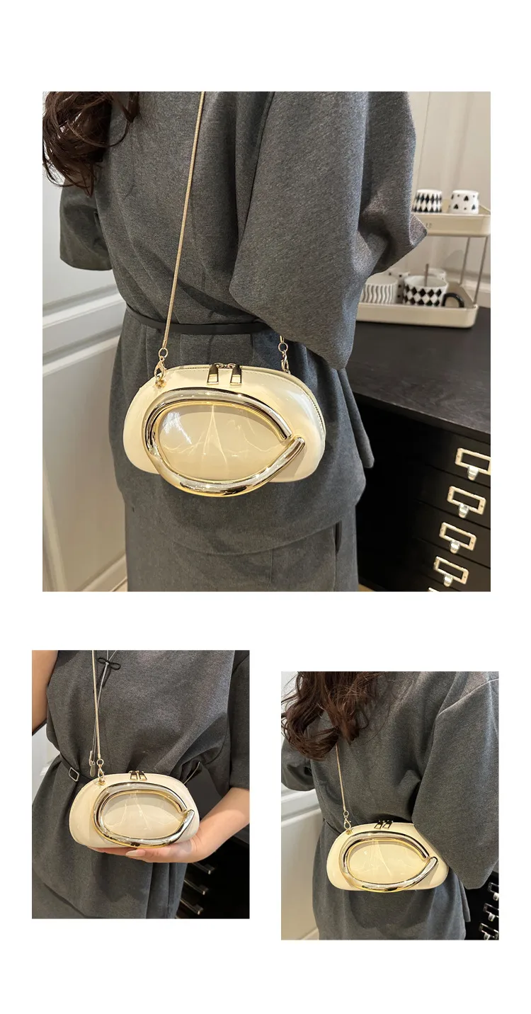 Retro Niche Metal Box Beautiful Small Square Bag Banquet Clutch Bag Simple Texturized Crossbody Bag display picture 13
