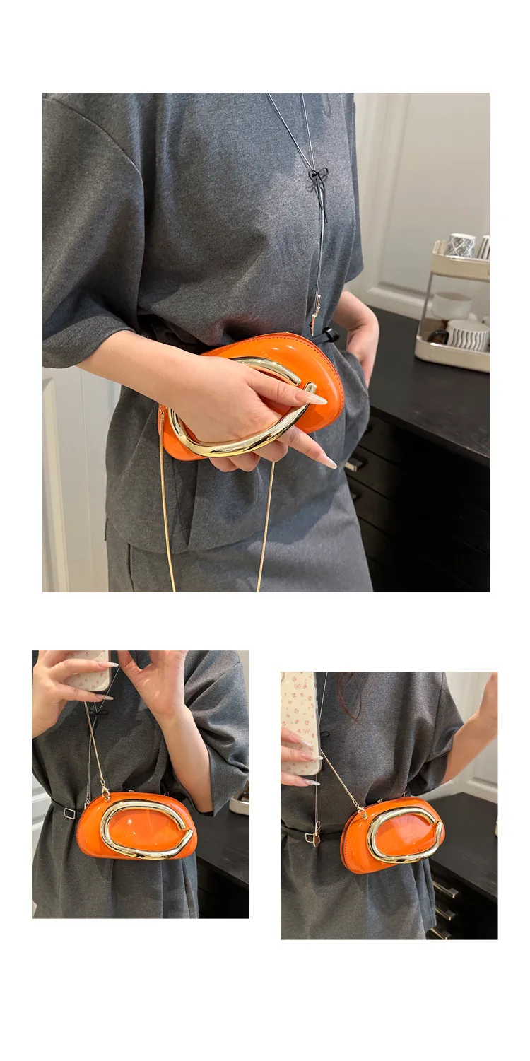 Retro Niche Metal Box Beautiful Small Square Bag Banquet Clutch Bag Simple Texturized Crossbody Bag display picture 14