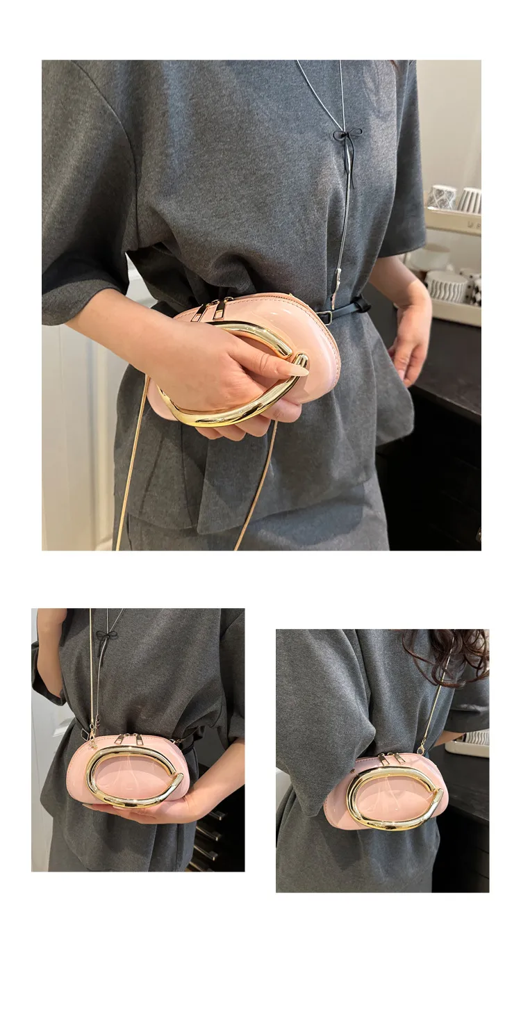 Retro Niche Metal Box Beautiful Small Square Bag Banquet Clutch Bag Simple Texturized Crossbody Bag display picture 15
