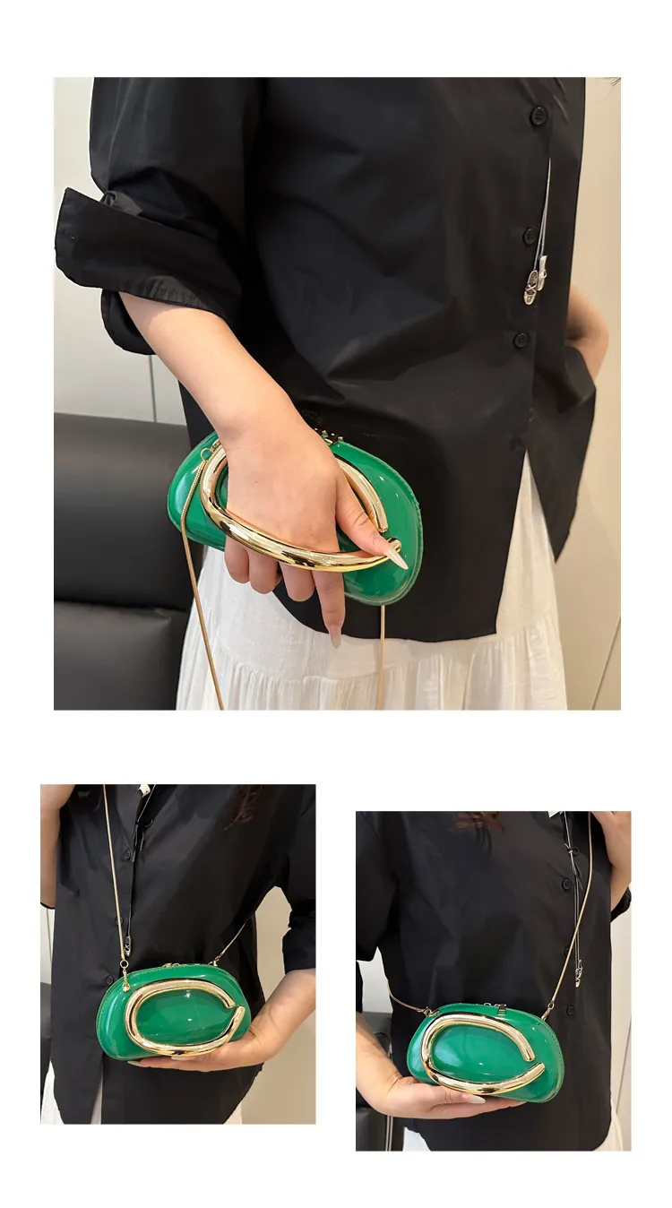 Retro Niche Metal Box Beautiful Small Square Bag Banquet Clutch Bag Simple Texturized Crossbody Bag display picture 16