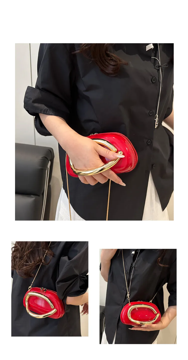 Retro Niche Metal Box Beautiful Small Square Bag Banquet Clutch Bag Simple Texturized Crossbody Bag display picture 18
