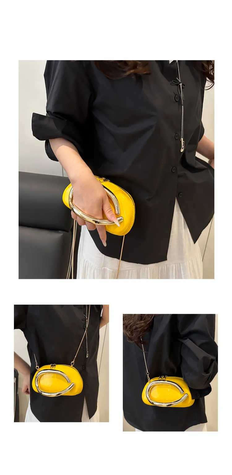 Retro Niche Metal Box Beautiful Small Square Bag Banquet Clutch Bag Simple Texturized Crossbody Bag display picture 19