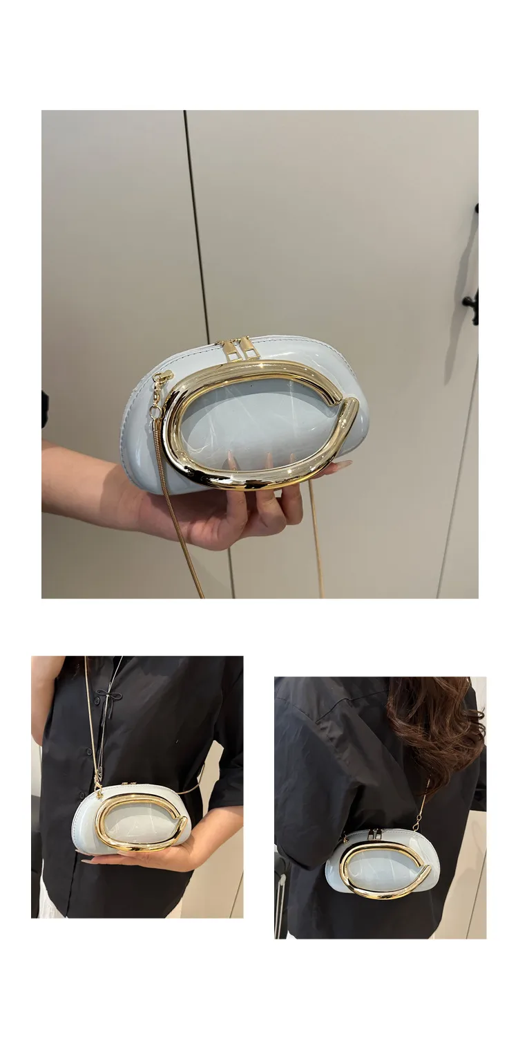 Retro Niche Metal Box Beautiful Small Square Bag Banquet Clutch Bag Simple Texturized Crossbody Bag display picture 21