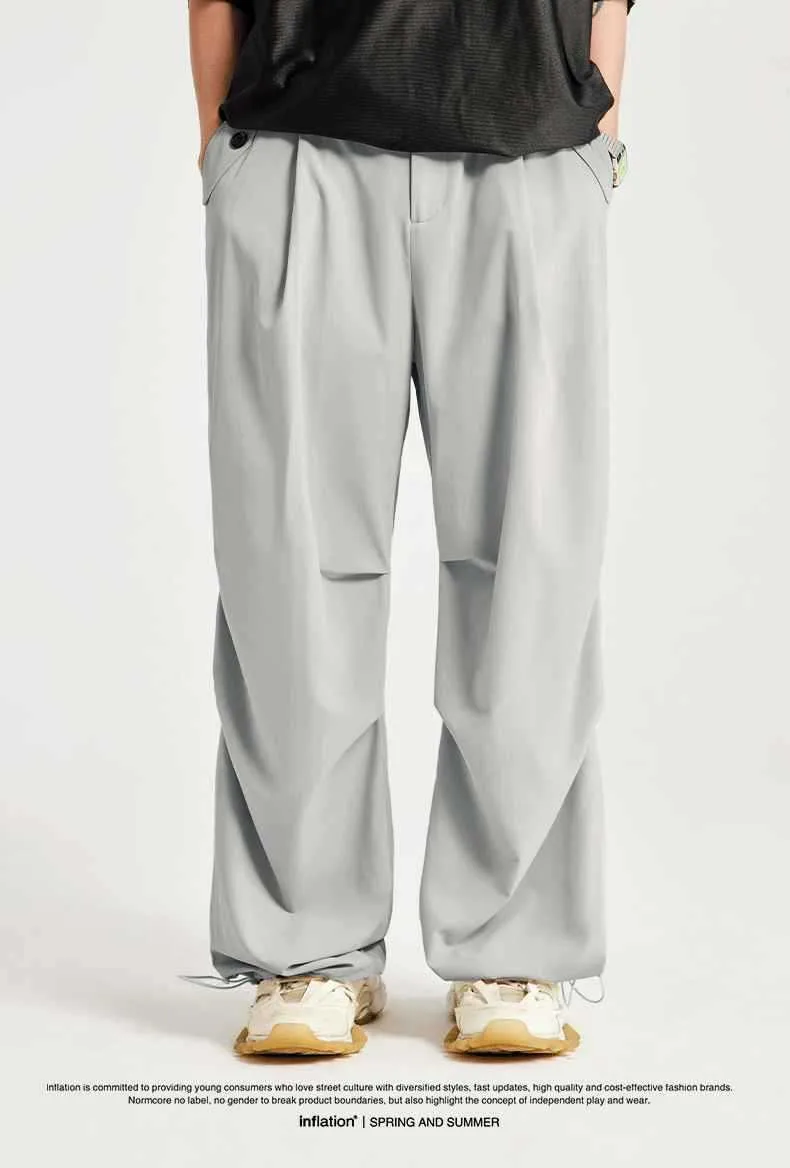 Jiezhan Discount Store | Skin Sense Air Conditioning Pants Cool Sense Casual Pants Tide Brand Loose Comfortable Wide Leg Pants Men display picture 3