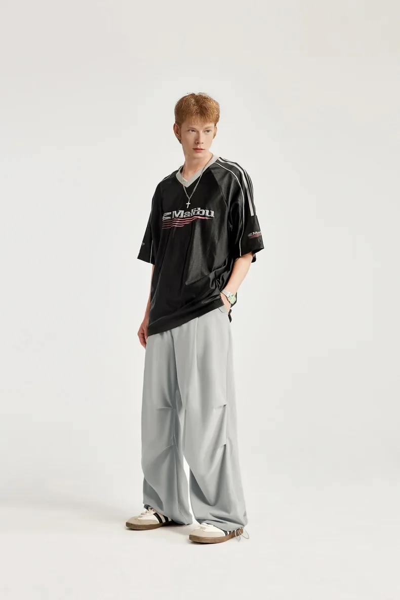 Jiezhan Discount Store | Skin Sense Air Conditioning Pants Cool Sense Casual Pants Tide Brand Loose Comfortable Wide Leg Pants Men display picture 6