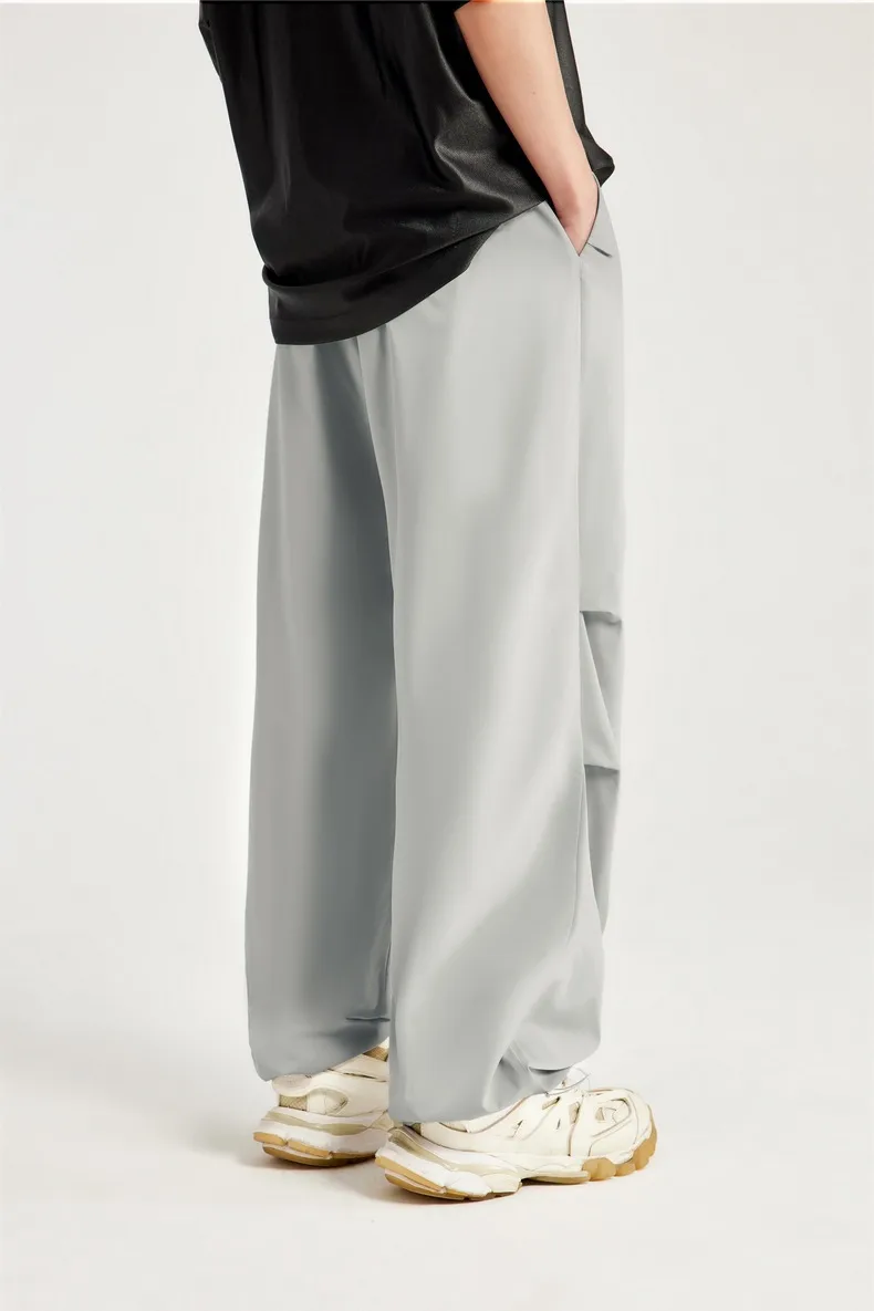 Jiezhan Discount Store | Skin Sense Air Conditioning Pants Cool Sense Casual Pants Tide Brand Loose Comfortable Wide Leg Pants Men display picture 9