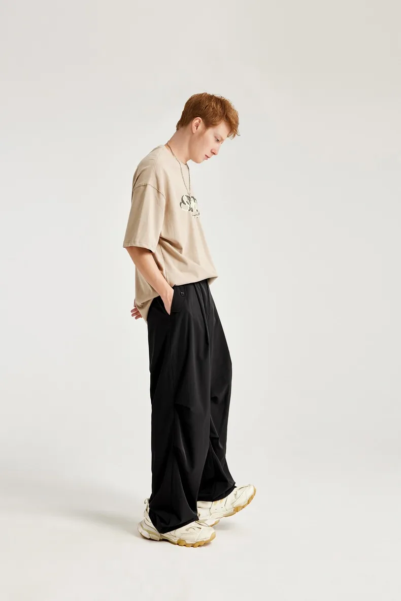 Jiezhan Discount Store | Skin Sense Air Conditioning Pants Cool Sense Casual Pants Tide Brand Loose Comfortable Wide Leg Pants Men display picture 11