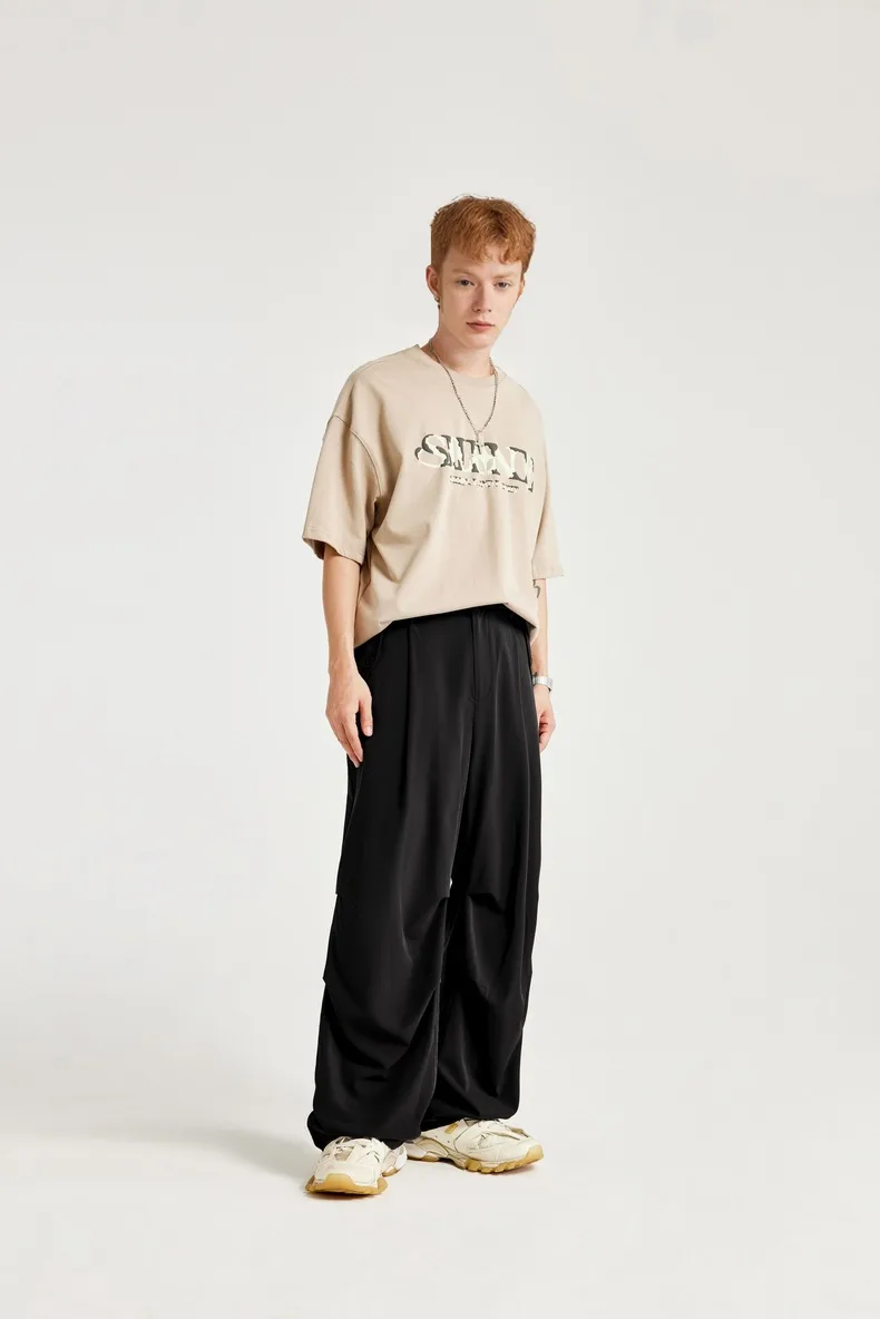 Jiezhan Discount Store | Skin Sense Air Conditioning Pants Cool Sense Casual Pants Tide Brand Loose Comfortable Wide Leg Pants Men display picture 12