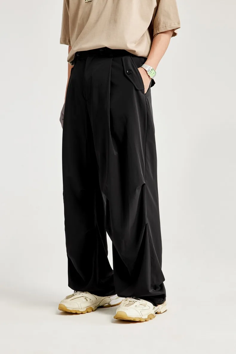 Jiezhan Discount Store | Skin Sense Air Conditioning Pants Cool Sense Casual Pants Tide Brand Loose Comfortable Wide Leg Pants Men display picture 13