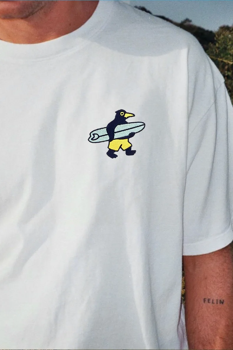 Jie Zhan Men's Wear | Summer Surfing Cute Embroidered T-shirt 25 Spring And Summer New American Street Dopamine Couple Short Sleeve display picture 5