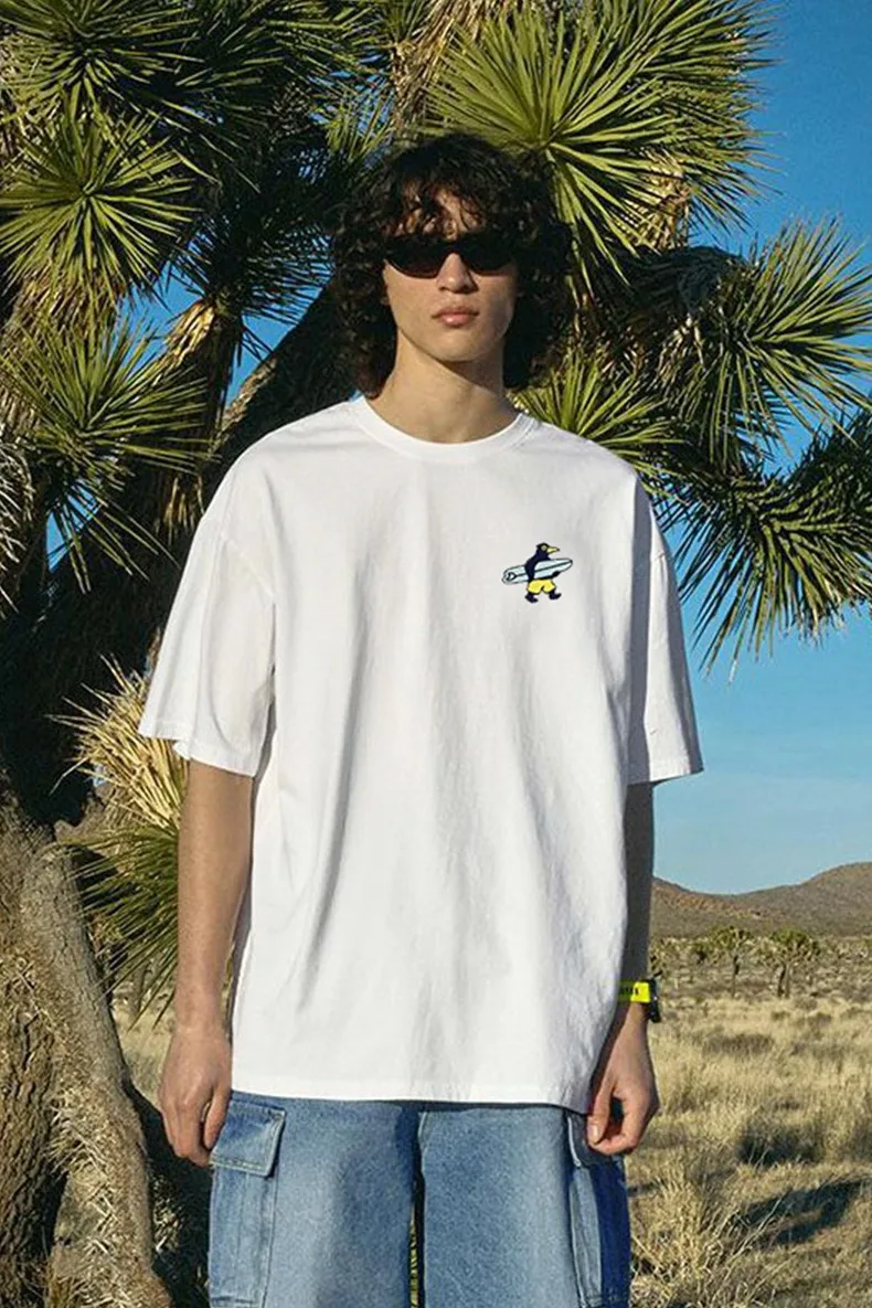 Jie Zhan Men's Wear | Summer Surfing Cute Embroidered T-shirt 25 Spring And Summer New American Street Dopamine Couple Short Sleeve display picture 7