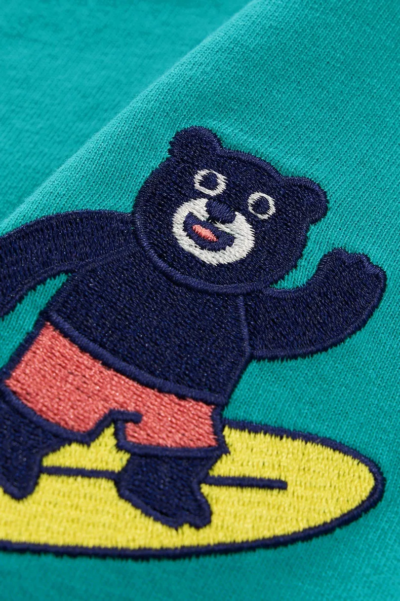 Jie Zhan Men's Wear | Summer Surfing Cute Embroidered T-shirt 25 Spring And Summer New American Street Dopamine Couple Short Sleeve display picture 11