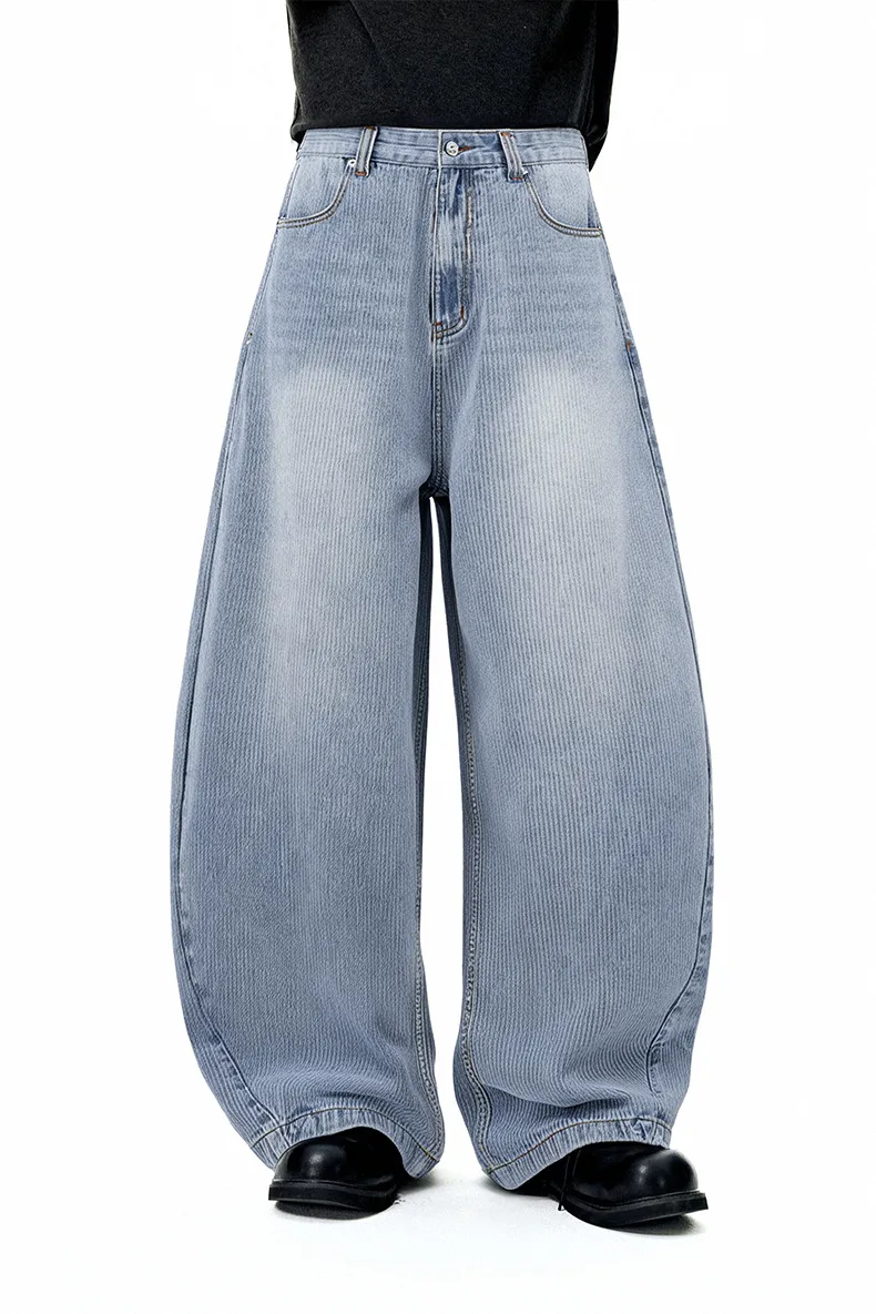 Jiezhan Men's Wear | Bamboo Scimitar Jeans 25 Spring And Summer New Clenfit Street Wide Leg Pants Loose Casual Pants display picture 6