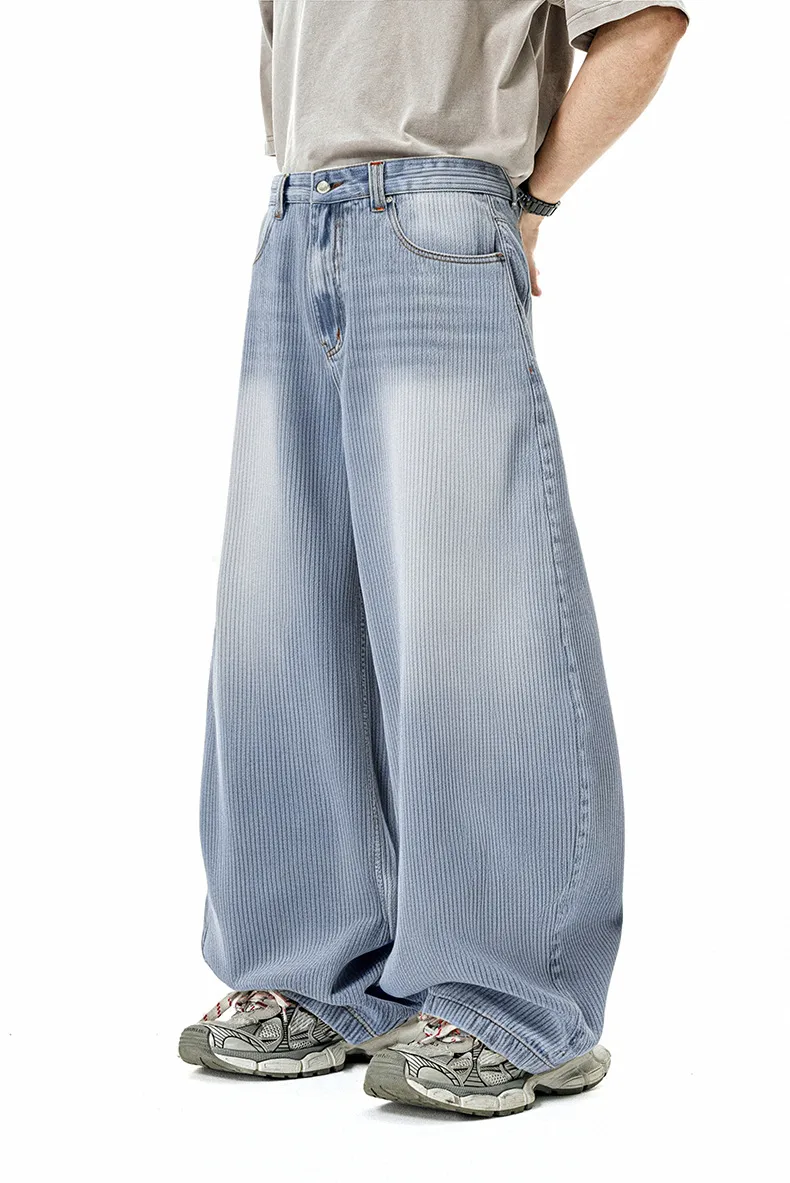 Jiezhan Men's Wear | Bamboo Scimitar Jeans 25 Spring And Summer New Clenfit Street Wide Leg Pants Loose Casual Pants display picture 7