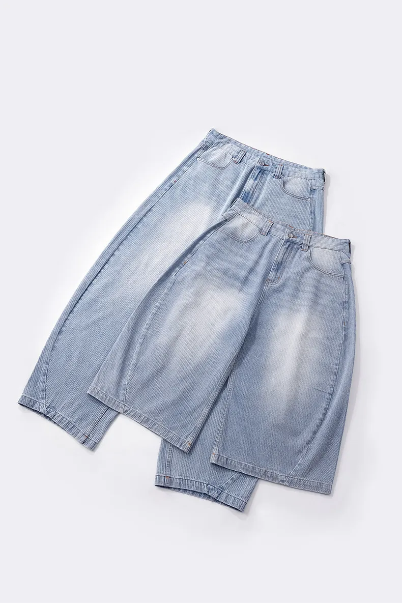 Jiezhan Men's Wear | Bamboo Scimitar Jeans 25 Spring And Summer New Clenfit Street Wide Leg Pants Loose Casual Pants display picture 12