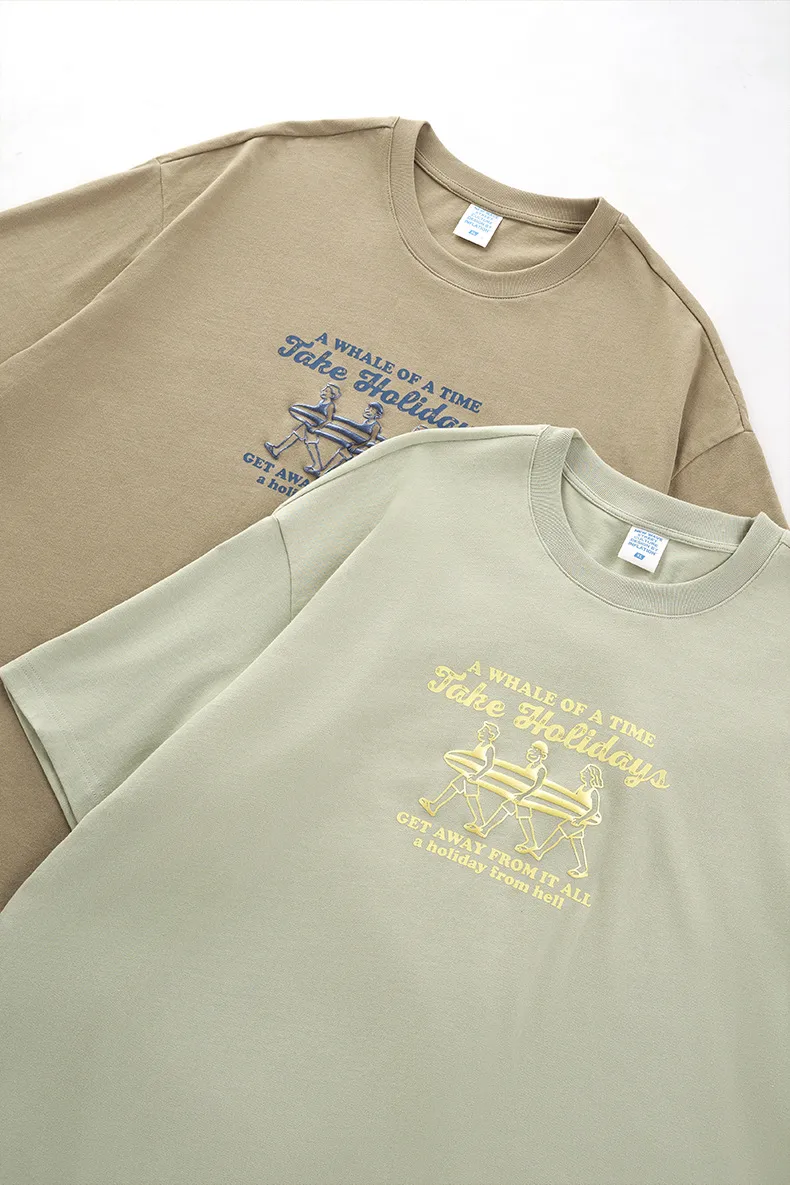 Jie Zhan Men's Wear | Summer Vacation Surfing Printed T-shirt 25 Spring And Summer New American Street Crewneck Short Sleeve Jacket Men display picture 6