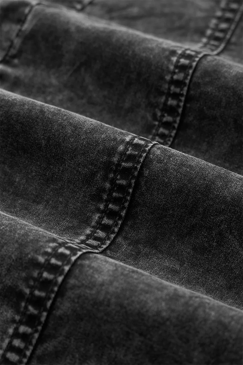 Jie Zhan Men's Wear | Seven-point Three-dimensional Cut Washing Scimitar Pants 25 Spring/Summer New Products Old Street Workwear Shorts Men display picture 5