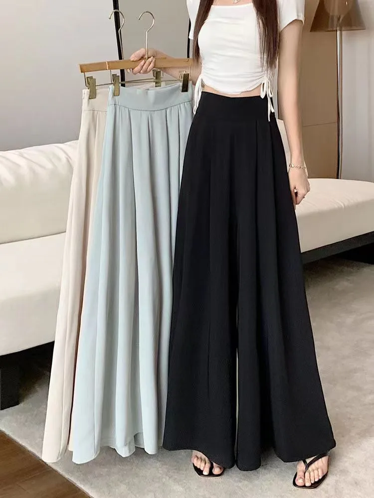 Women's  Spring And Summer Thin Pleated Suit Pants High Waist Draped Slimming Casual Trendy Skirt display picture 5