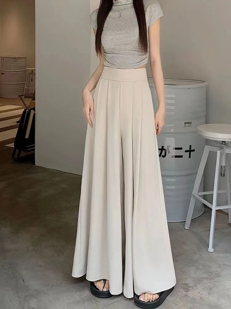 Women's  Spring And Summer Thin Pleated Suit Pants High Waist Draped Slimming Casual Trendy Skirt display picture 8