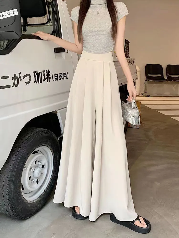 Women's  Spring And Summer Thin Pleated Suit Pants High Waist Draped Slimming Casual Trendy Skirt display picture 12