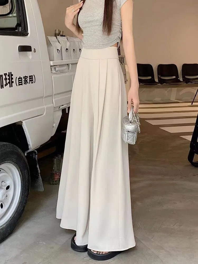 Women's  Spring And Summer Thin Pleated Suit Pants High Waist Draped Slimming Casual Trendy Skirt display picture 15