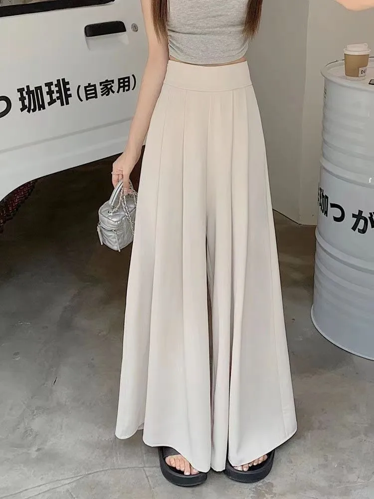 Women's  Spring And Summer Thin Pleated Suit Pants High Waist Draped Slimming Casual Trendy Skirt display picture 18