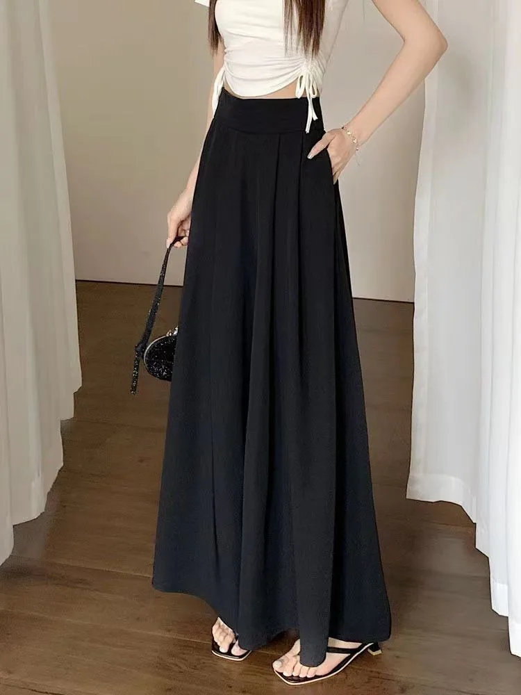 Women's  Spring And Summer Thin Pleated Suit Pants High Waist Draped Slimming Casual Trendy Skirt display picture 21