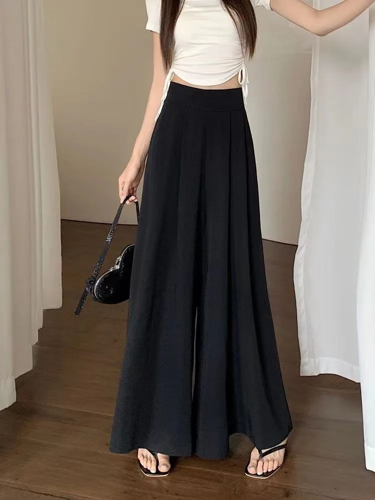 Women's  Spring And Summer Thin Pleated Suit Pants High Waist Draped Slimming Casual Trendy Skirt display picture 22