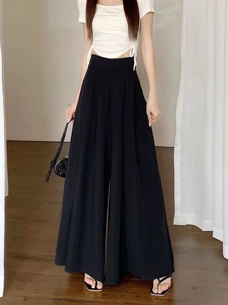 Women's  Spring And Summer Thin Pleated Suit Pants High Waist Draped Slimming Casual Trendy Skirt display picture 23