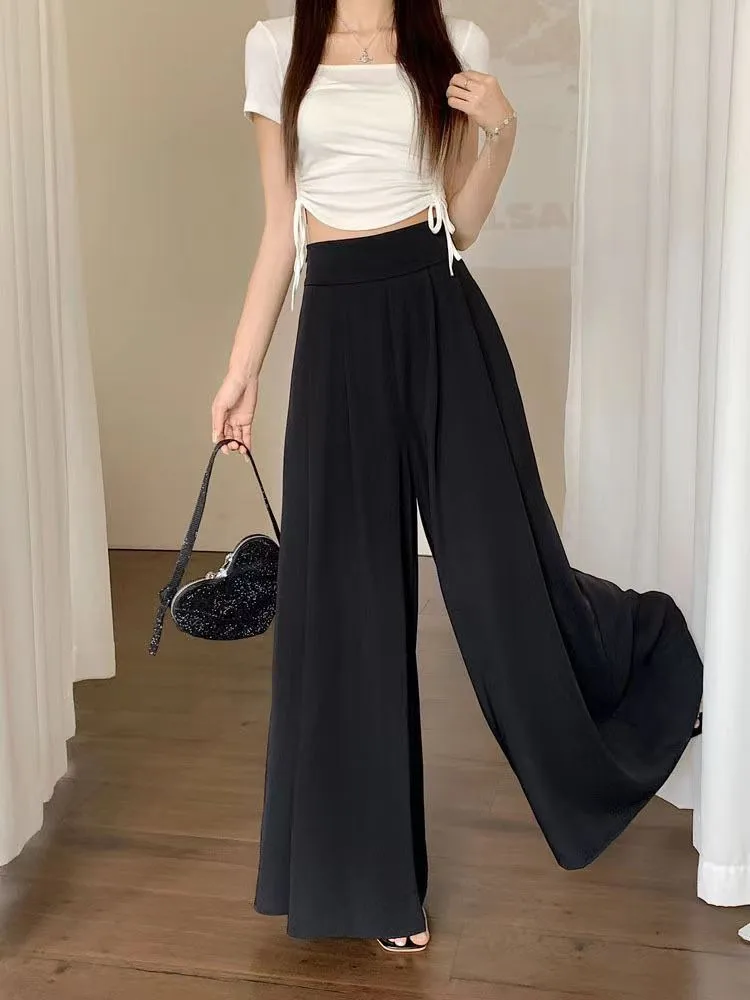 Women's  Spring And Summer Thin Pleated Suit Pants High Waist Draped Slimming Casual Trendy Skirt display picture 24