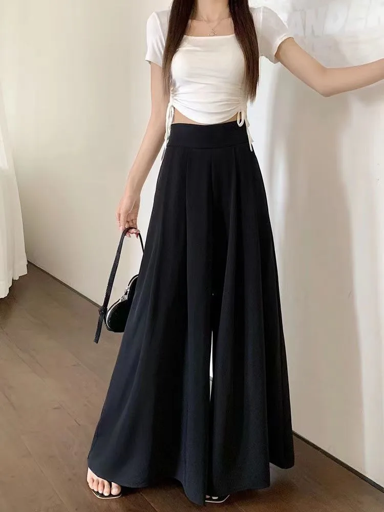 Women's  Spring And Summer Thin Pleated Suit Pants High Waist Draped Slimming Casual Trendy Skirt display picture 25