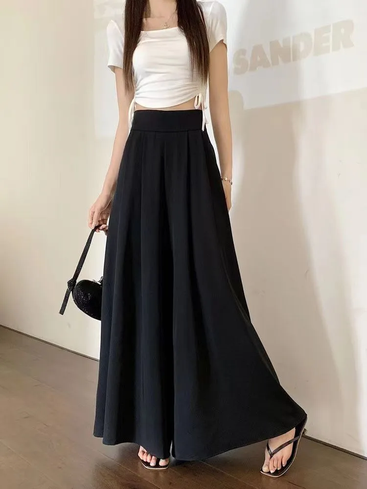 Women's  Spring And Summer Thin Pleated Suit Pants High Waist Draped Slimming Casual Trendy Skirt display picture 26