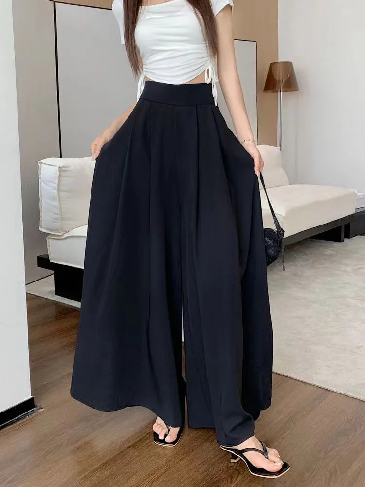 Women's  Spring And Summer Thin Pleated Suit Pants High Waist Draped Slimming Casual Trendy Skirt display picture 27