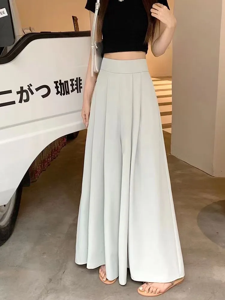 Women's  Spring And Summer Thin Pleated Suit Pants High Waist Draped Slimming Casual Trendy Skirt display picture 30
