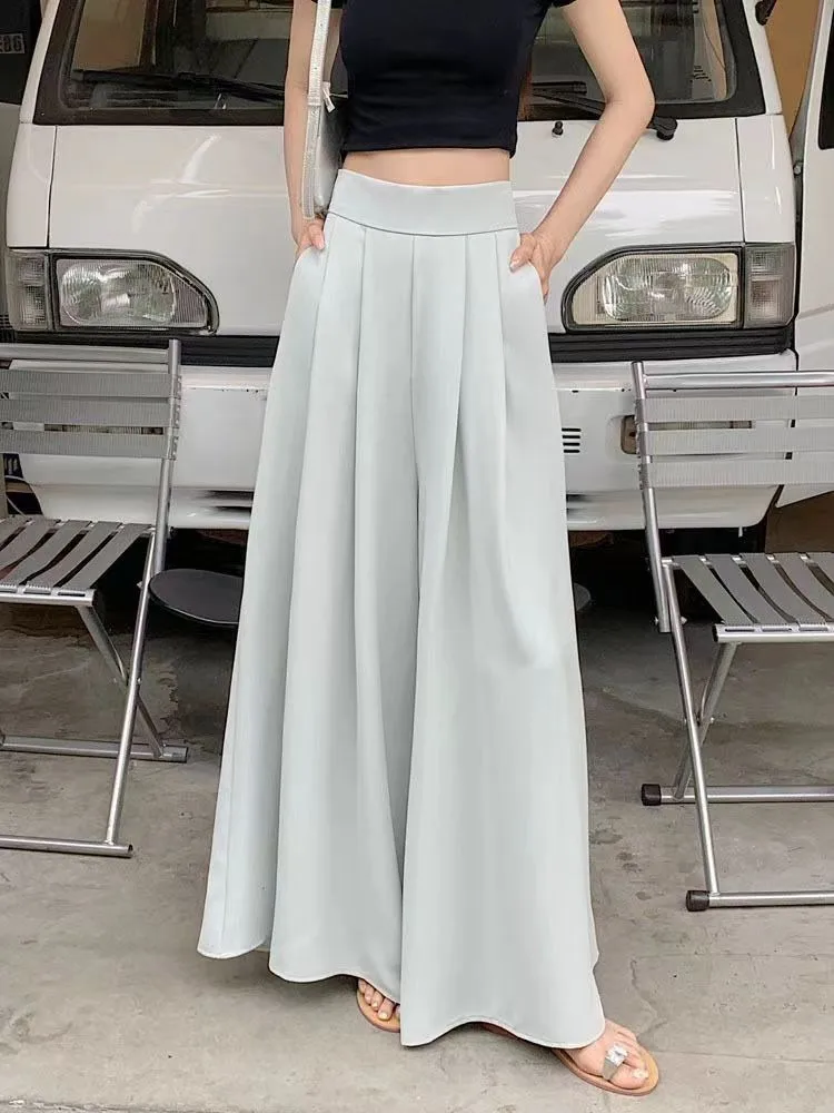 Women's  Spring And Summer Thin Pleated Suit Pants High Waist Draped Slimming Casual Trendy Skirt display picture 31