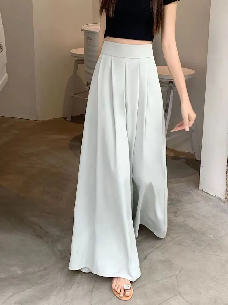Women's  Spring And Summer Thin Pleated Suit Pants High Waist Draped Slimming Casual Trendy Skirt display picture 32