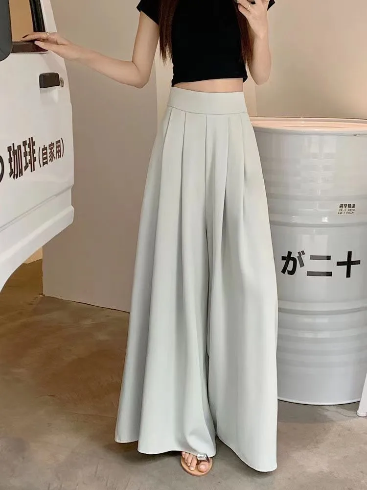 Women's  Spring And Summer Thin Pleated Suit Pants High Waist Draped Slimming Casual Trendy Skirt display picture 35