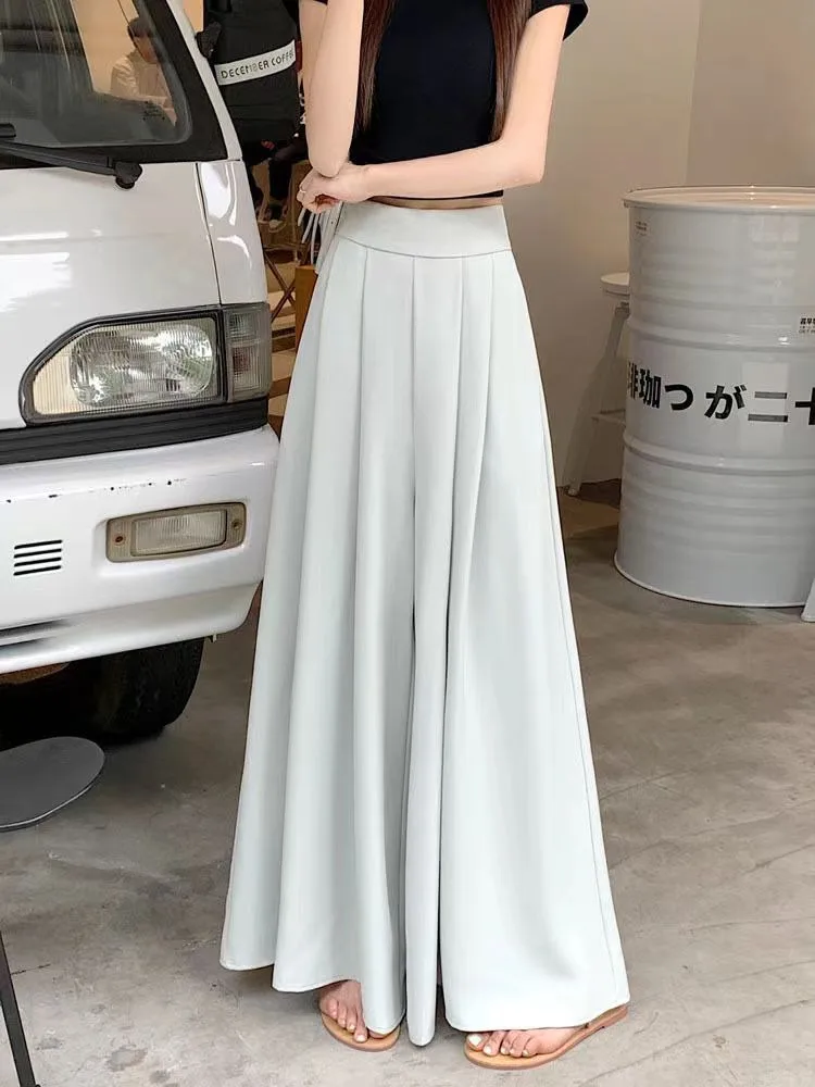 Women's  Spring And Summer Thin Pleated Suit Pants High Waist Draped Slimming Casual Trendy Skirt display picture 36