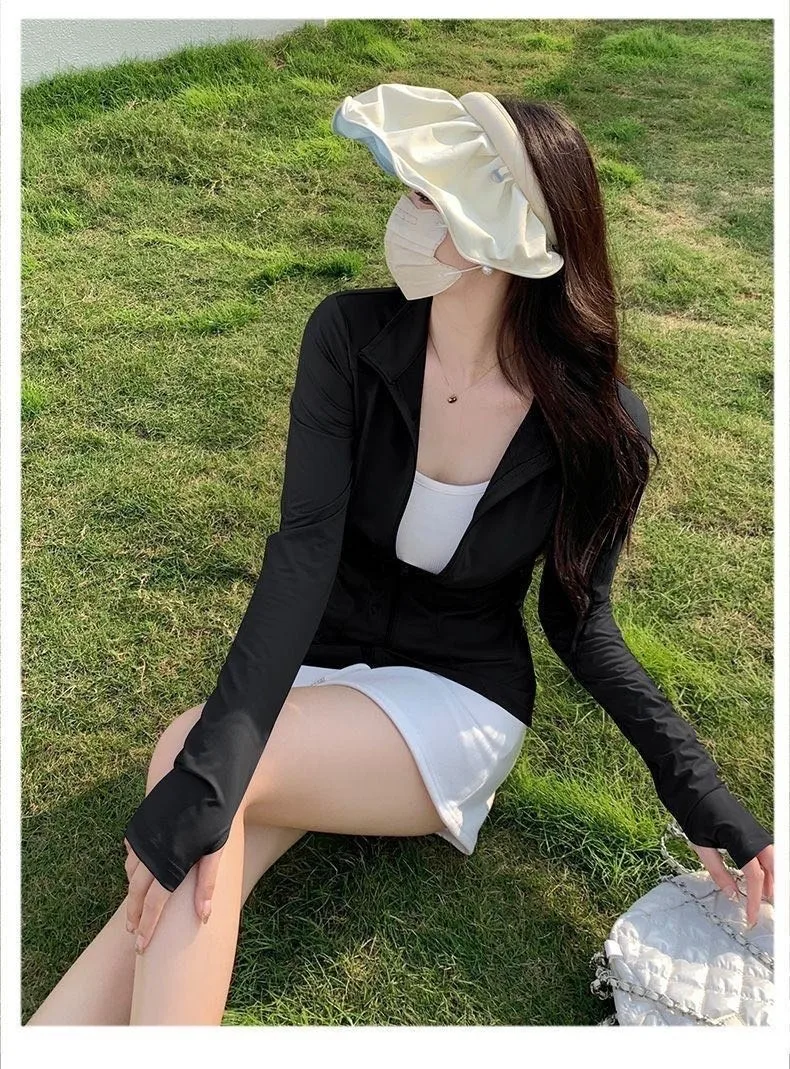Sun Protection Clothing New Style Collar Casual Loose Ice Silk Breathable Summer Slim-fit Outdoor Sun Protection Clothing Yoga Jacket display picture 2