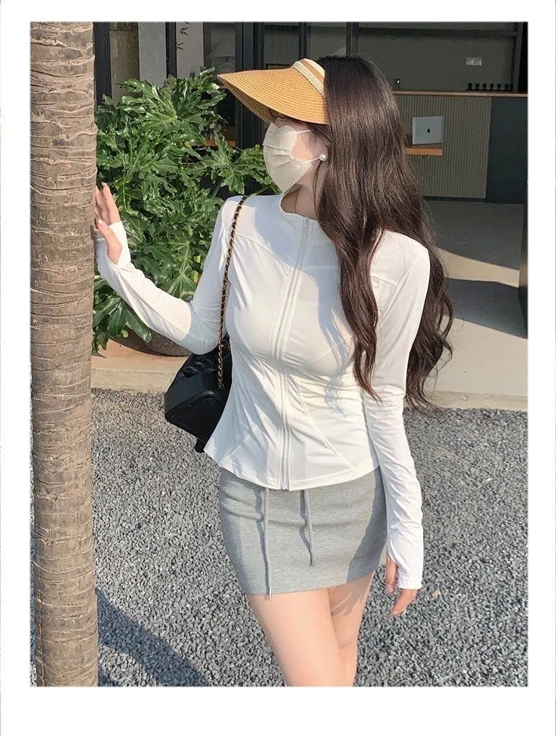 Sun Protection Clothing New Style Collar Casual Loose Ice Silk Breathable Summer Slim-fit Outdoor Sun Protection Clothing Yoga Jacket display picture 3