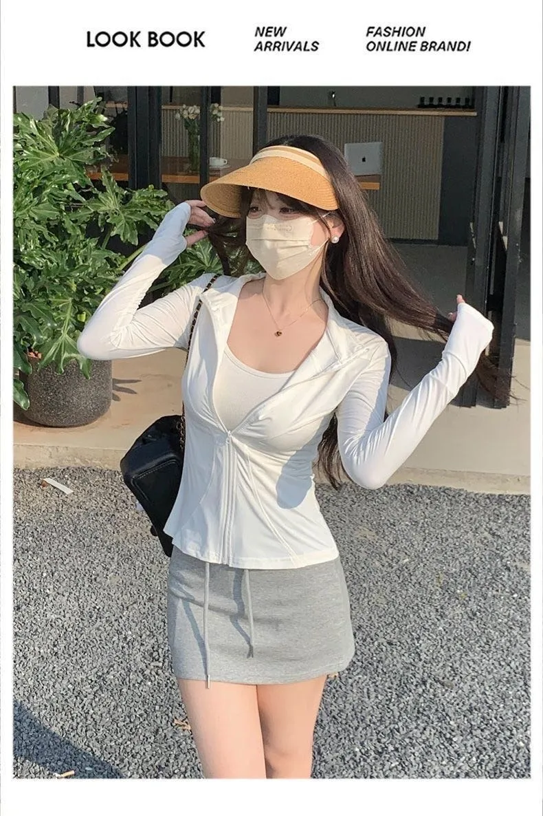 Sun Protection Clothing New Style Collar Casual Loose Ice Silk Breathable Summer Slim-fit Outdoor Sun Protection Clothing Yoga Jacket display picture 7