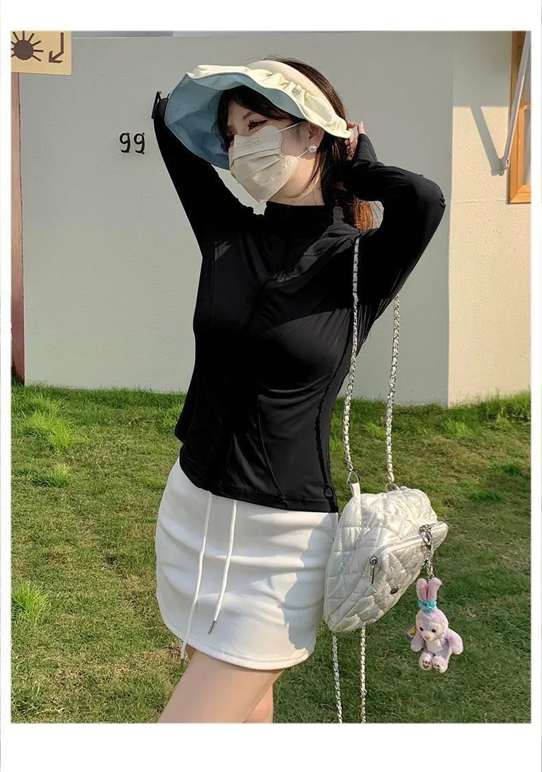 Sun Protection Clothing New Style Collar Casual Loose Ice Silk Breathable Summer Slim-fit Outdoor Sun Protection Clothing Yoga Jacket display picture 8