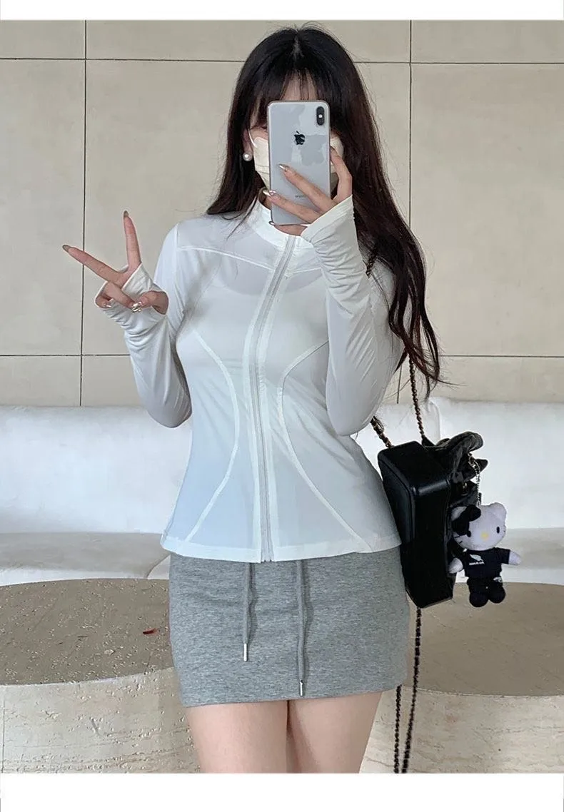 Sun Protection Clothing New Style Collar Casual Loose Ice Silk Breathable Summer Slim-fit Outdoor Sun Protection Clothing Yoga Jacket display picture 9