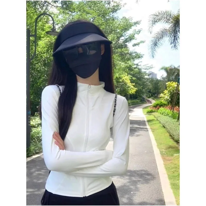 Sun Protection Clothing New Style Collar Casual Loose Ice Silk Breathable Summer Slim-fit Outdoor Sun Protection Clothing Yoga Jacket display picture 12